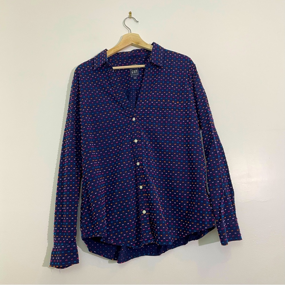 Gap | “The Perfect Shirt” Chiffon Polka Dot Top
